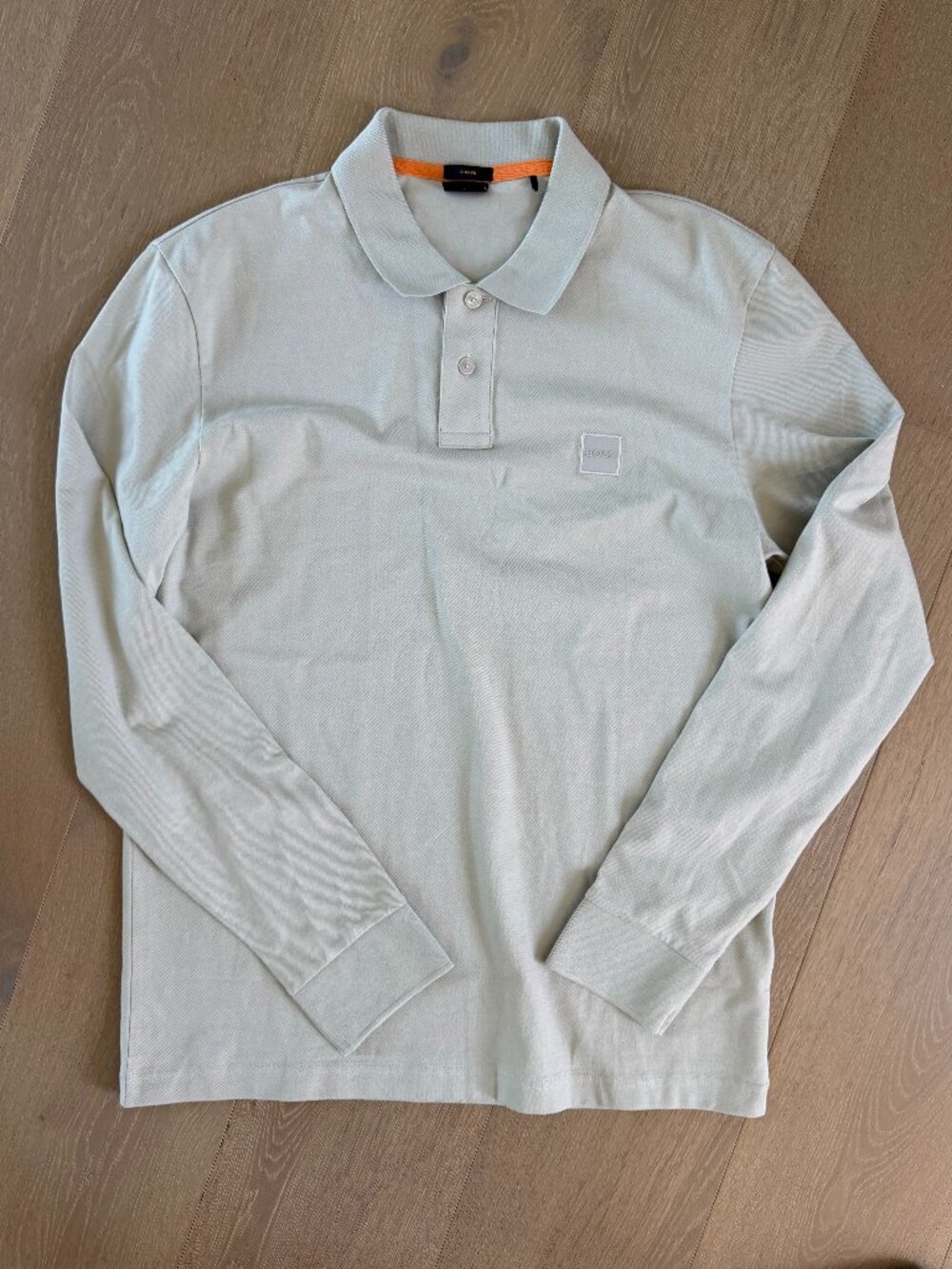 NEW! Boss long sleeve polo shirt beige